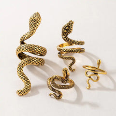 Texture Snake Ring Set